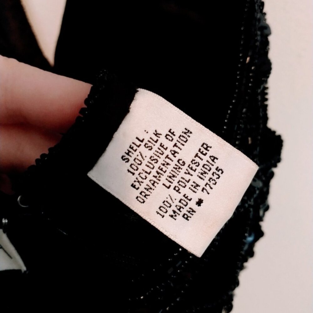 Scala Vintage Sequin Black Top With Halter Strap … - image 7